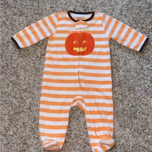Child of mine Halloween pumpkin 3-6m fleece zip up